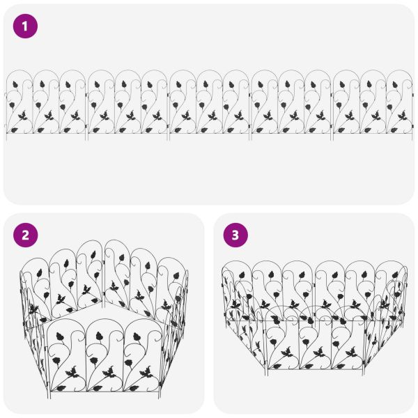 Градска ограда Решетка Черно 307 x 54,5 x 0,3 см