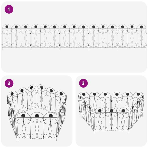 Градска ограда Решетка Черно 305,5 x 55,5 x 0,3 см