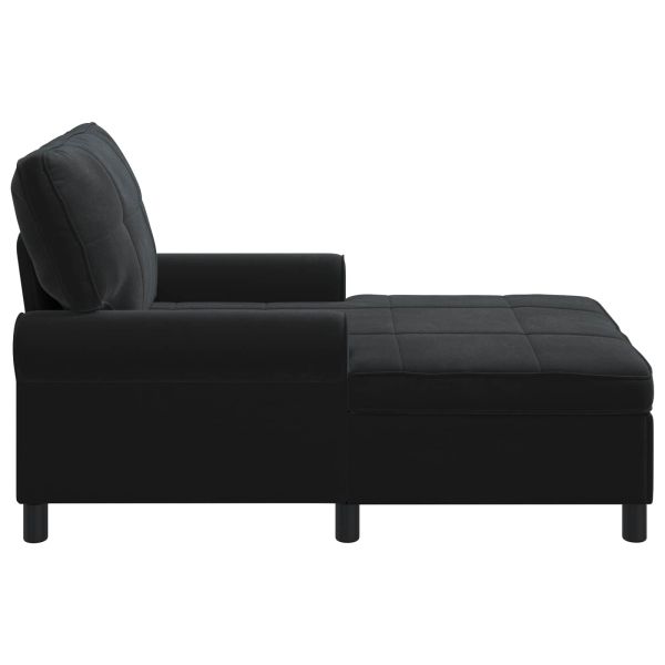 Шезлонг Лаунж Черен Кадифе 91 x 157 x 91 см