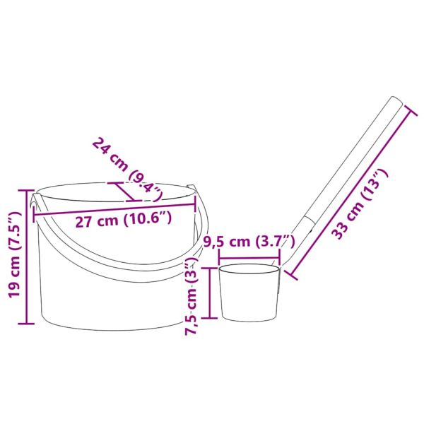 Комплект за сауна аксесоари 2 pcs Черно