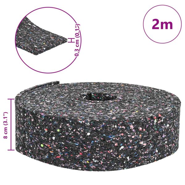 Ролка с гранулат от каучук Черен 200 x 8 x 0,3 см Каучук