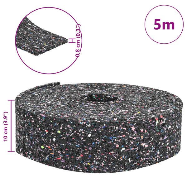 Ролка с гранулат от каучук Черен 500 x 10 x 0,8 см Каучук