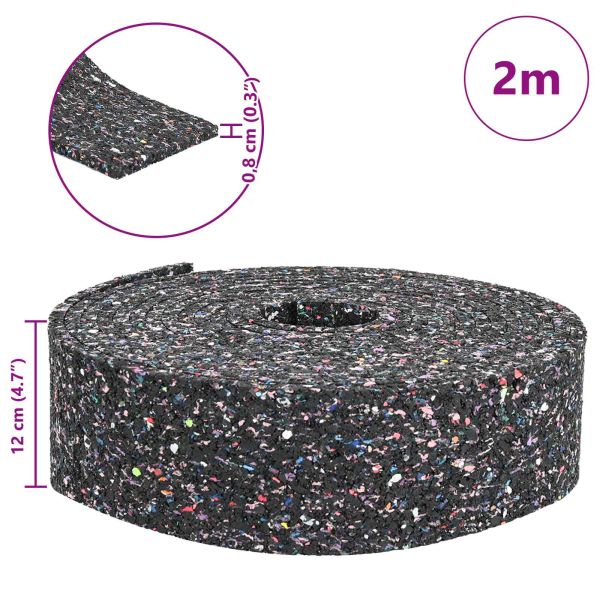 Ролка с гранулат от каучук Черен 200 x 12 x 0,8 см Каучук