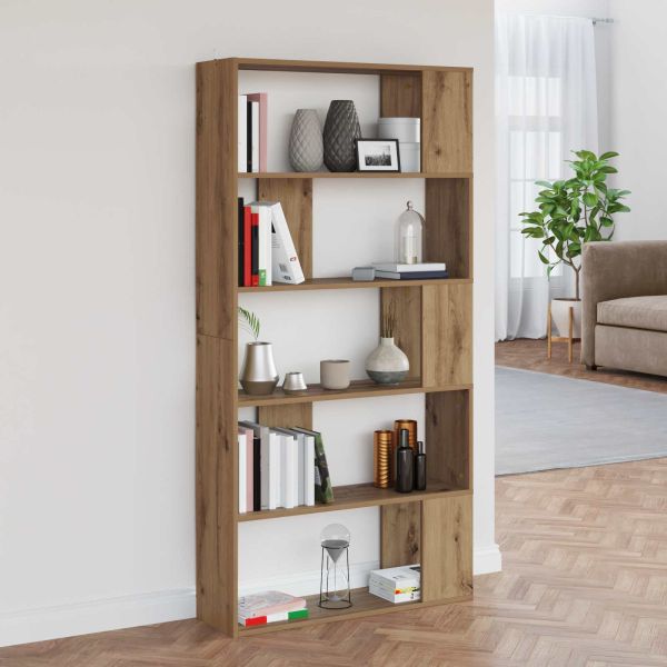 Шкаф за книги 80 x 24 x 159 см Инженерна дървесина Дъб