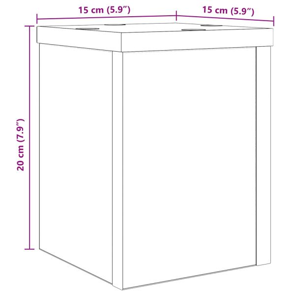 Стойка за растения 2 pcs Черния дъб 15 x 15 x 20 см