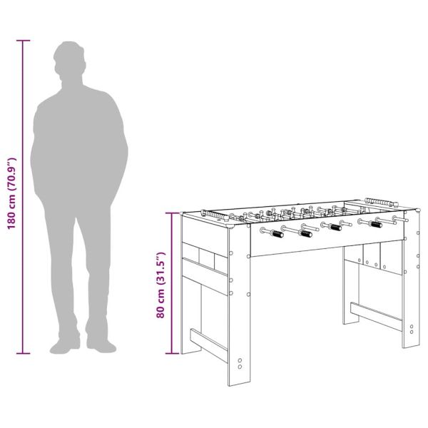 Маса за фуутбол Черен Дъб 125 x 60,5 x 80 см Инженерно дърво