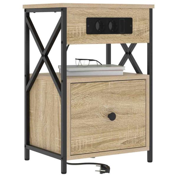 Нощен шкаф 2 pcs Сонома дъб 40 x 31 x 60 см Инженерно дърво