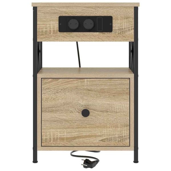 Нощен шкаф 2 pcs Сонома дъб 40 x 31 x 60 см Инженерно дърво
