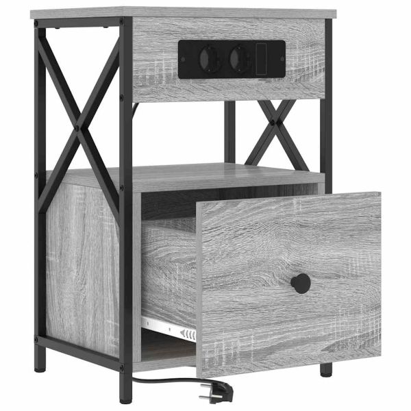 Нощен шкаф 2 pcs Сив Сонома 40 x 31 x 60 см Инженерно дърво