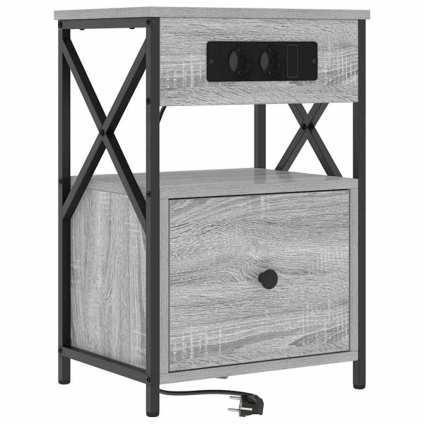 Нощен шкаф 2 pcs Сив Сонома 40 x 31 x 60 см Инженерно дърво