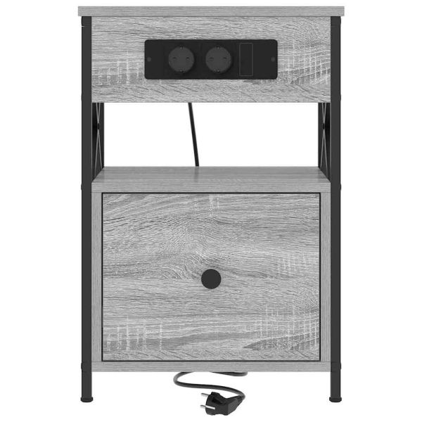 Нощен шкаф 2 pcs Сив Сонома 40 x 31 x 60 см Инженерно дърво