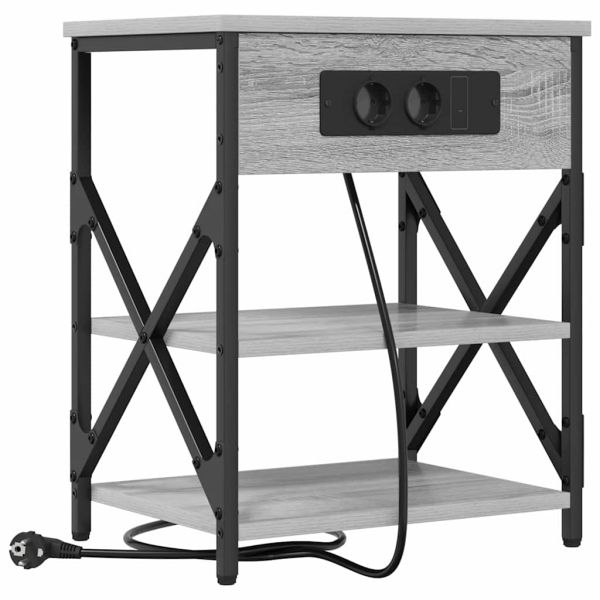 Нощен шкаф 2 pcs Сив Сонома 41 x 31 x 51 см Инженерно дърво