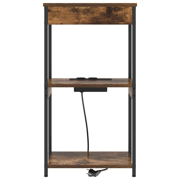 Нощен шкаф с рафт Димян дъб 41 x 31 x 76 см Инженерно дърво