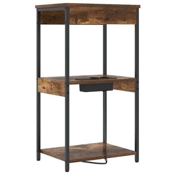 Нощен шкаф с рафт Димян дъб 41 x 31 x 76 см Инженерно дърво