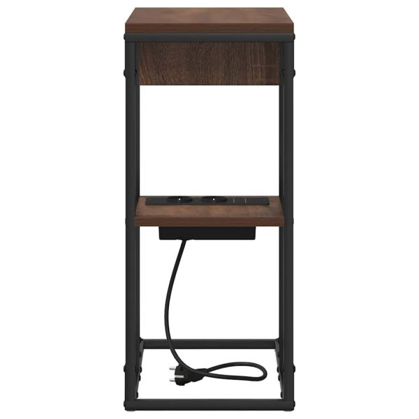 Нощен шкаф Кафяв дъб 41,5 x 26 x 60,5 см Инженерно дърво