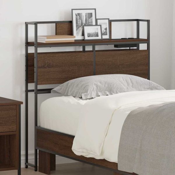 Табла за съхранение с рафт Кафяв дъб 100 cm Инженерно дърво