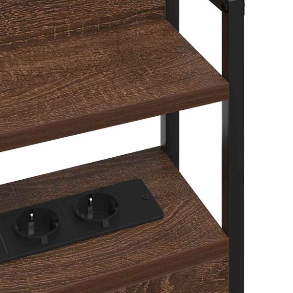 Табла за съхранение с рафт Кафяв дъб 90 cm Инженерно дърво
