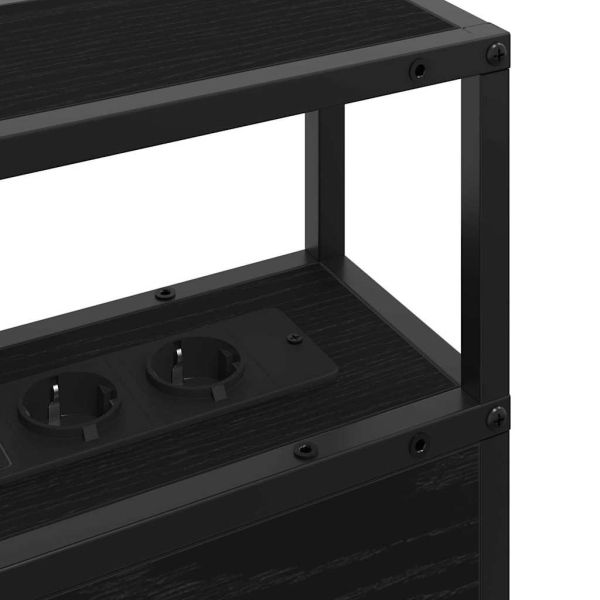 Табла за съхранение с рафт Черен дъб 80 cm Инженерно дърво