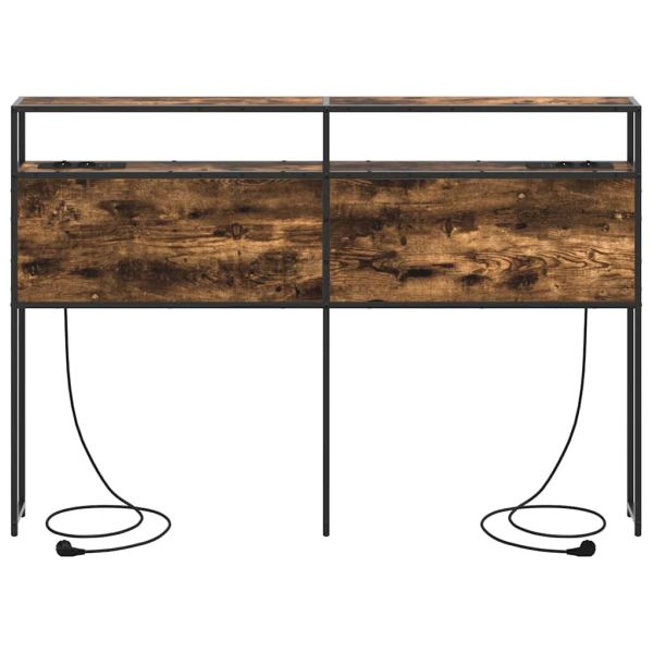 Табла за съхранение с рафт Опушен дъб 150 cm Инженерно дърво