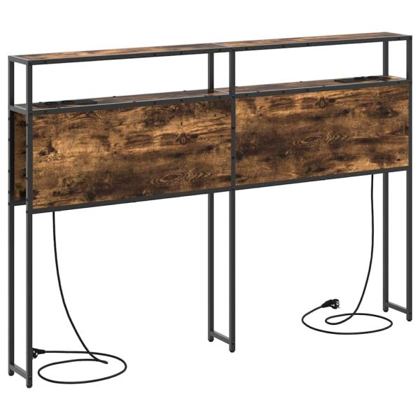 Табла за съхранение с рафт Опушен дъб 150 cm Инженерно дърво