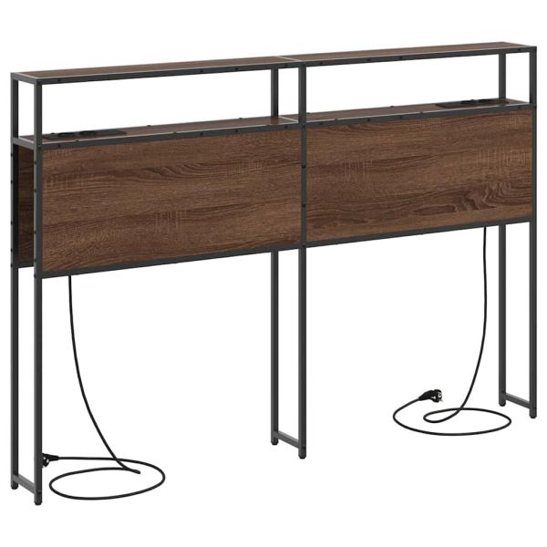 Табла за съхранение с рафт Кафяв дъб 160 cm Инженерно дърво
