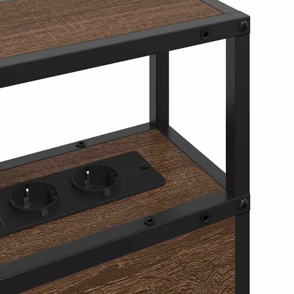 Табла за съхранение с рафт Кафяв дъб 160 cm Инженерно дърво