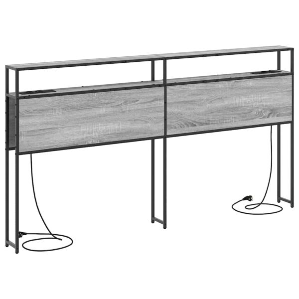 Табла за съхранение с рафт Сив сонома 180 cm Инженерно дърво