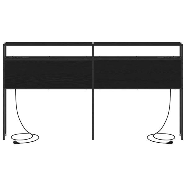 Табла за съхранение с рафт Черен дъб 200 cm Инженерно дърво