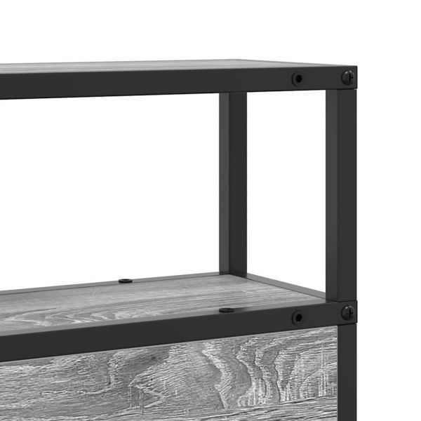 Табла за съхранение с рафт Сив сонома 200 cm Инженерно дърво