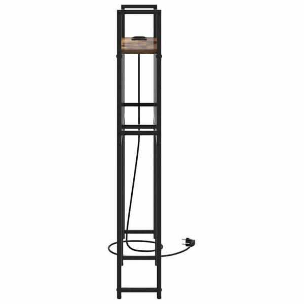 Табла за легло за съхранение с зарядна станция Опушен дъб