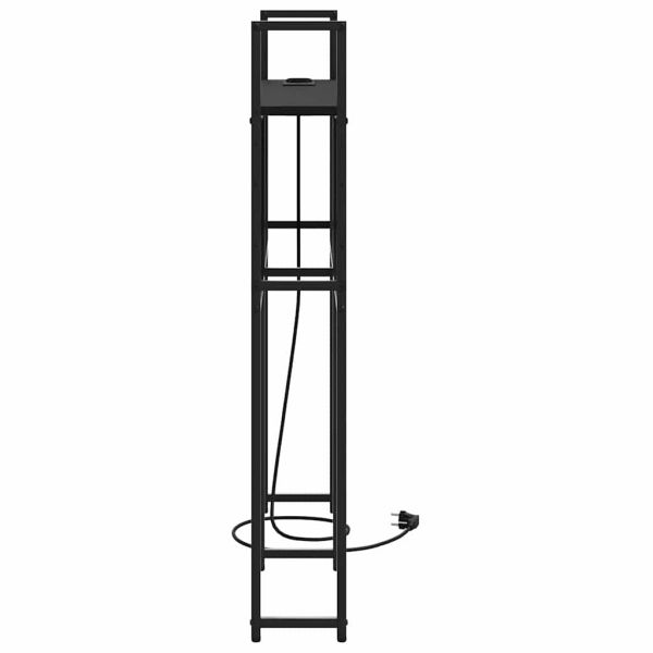 Табла за легло за съхранение с зарядна станция с рафт Черен дъб