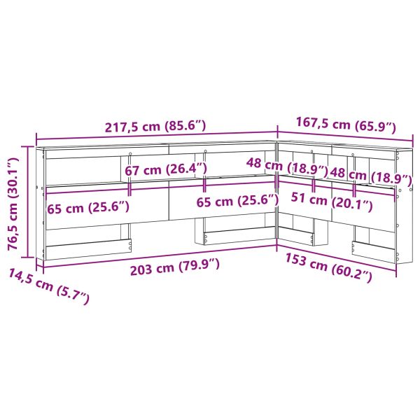 Табла за съхранение с рафт Сив Сонома 150 cm Инженерно дърво