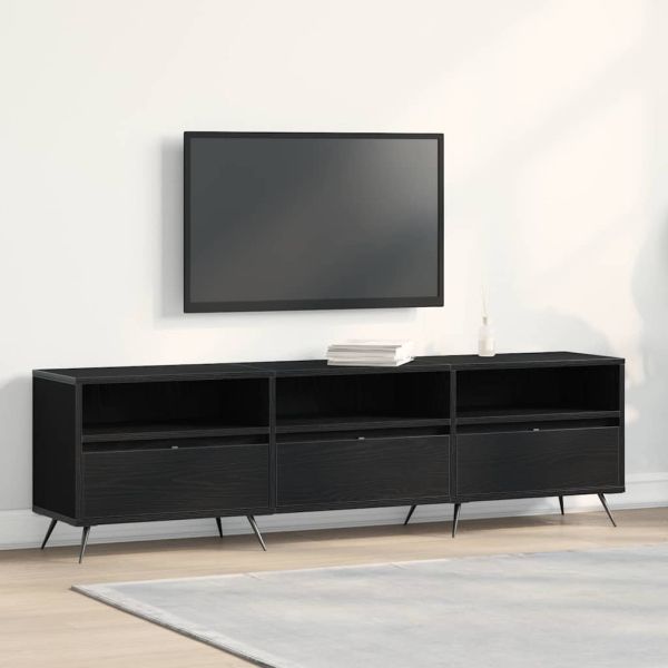 ТВ шкаф Черен дъб 150 x 30 x 44,5 см Инженерно дърво