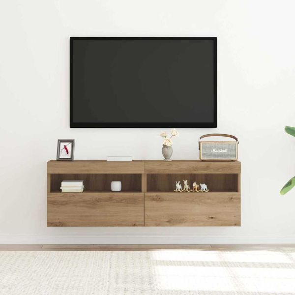 TV стенен шкаф 2 pcs дъб артизан 60 x 30 x 40 см