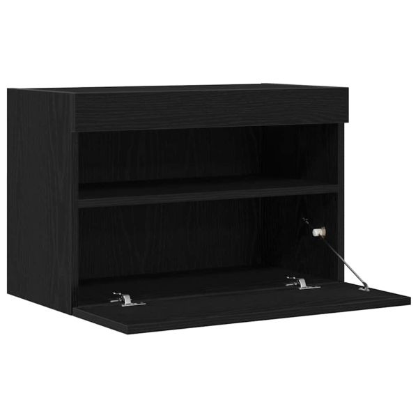 TV стенен шкаф 2 pcs Черен дъб 60 x 30 x 40 см Инженерно дърво