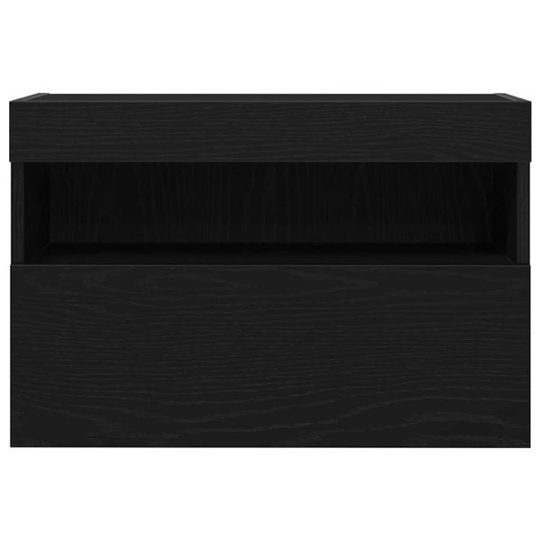 TV стенен шкаф 2 pcs Черен дъб 60 x 30 x 40 см Инженерно дърво