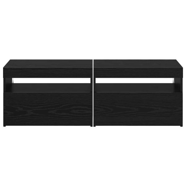 ТВ шкаф 2 pcs Черния дъб 60 x 35 x 40 см Инженерно дърво