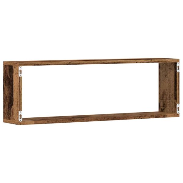 Стени за рафтове с рафт 2 pcs Старо дърво 80 x 15 x 26 см