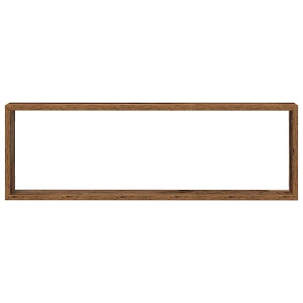 Стени за рафтове с рафт 4 pcs Старо дърво 80 x 15 x 26 см