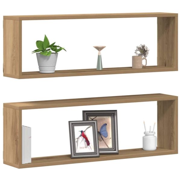 Стени за рафтове 2 бр. Дъб Артизан 80 x 15 x 26 см