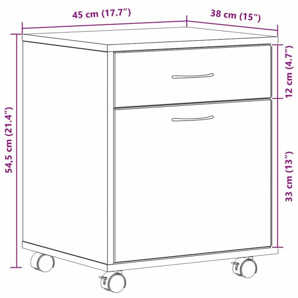 Плъзгащ кабинет Черния дъб 45 x 38 x 54 см Инженерно дърво