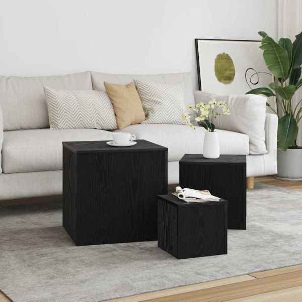 Н nesting маса 3 pcs Черния дъб Инженерно дърво
