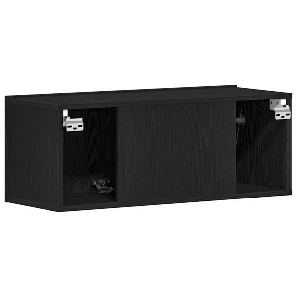 ТВ шкаф 2 pcs Черния дъб 80 x 30 x 30 см Инженерно дърво