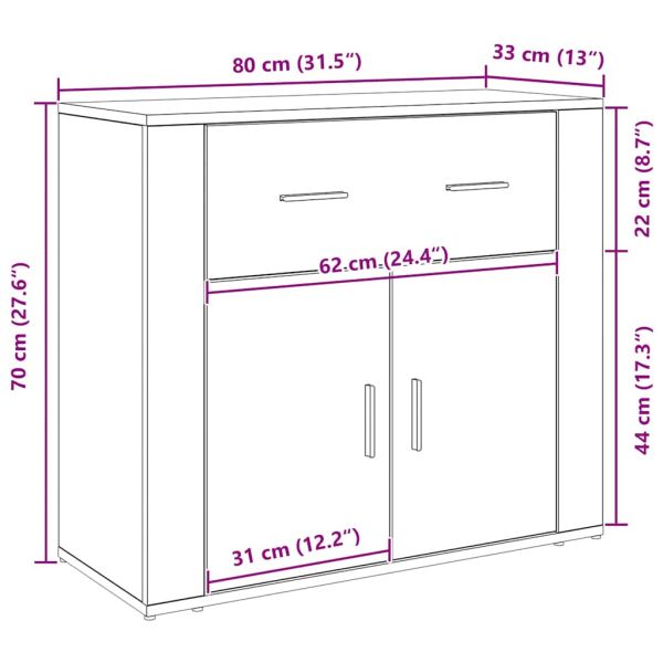 Служебен шкаф Черния дъб 80 x 33 x 70 см Инженерно дърво