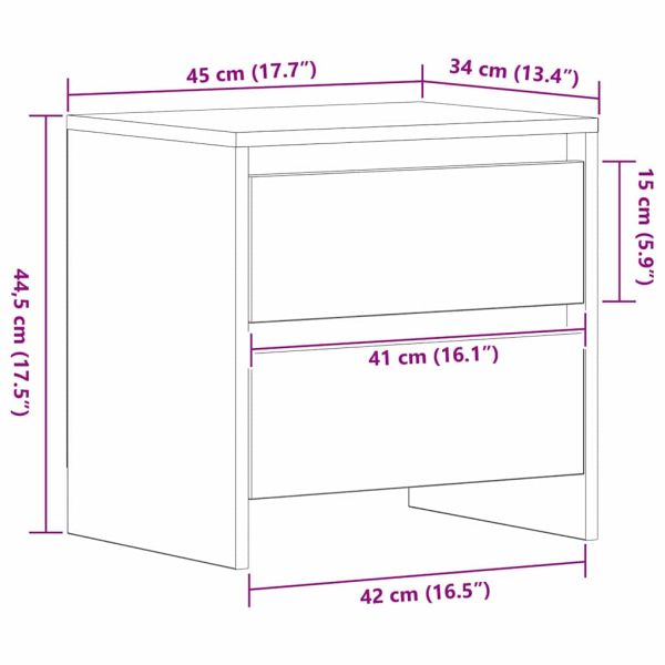 Нощен шкаф Черния дъб 45 x 34 x 44,5 см Инженерно дърво