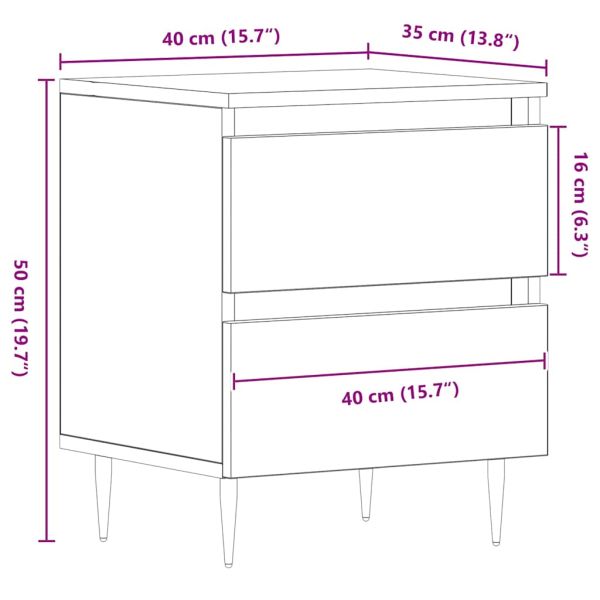 Нощен шкаф с чекмедже Дъб 40 x 35 x 50 см Инженерно дърво