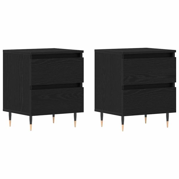 Нощен шкаф 2 pcs Черния дъб 40 x 35 x 50 см Инженерно дърво