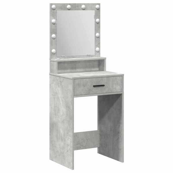 Тоалетка с рафт Циментено сиво 50 x 41 x 135 см Инженерно дърво