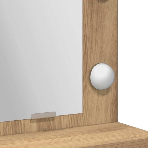 Тоалетка с рафт с огледало Дъб 50 x 41 x 135 см Инженерно дърво