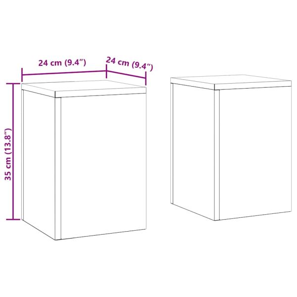 Стойка за растения 2 pcs Черно 24 x 24 x 35 см Стомана